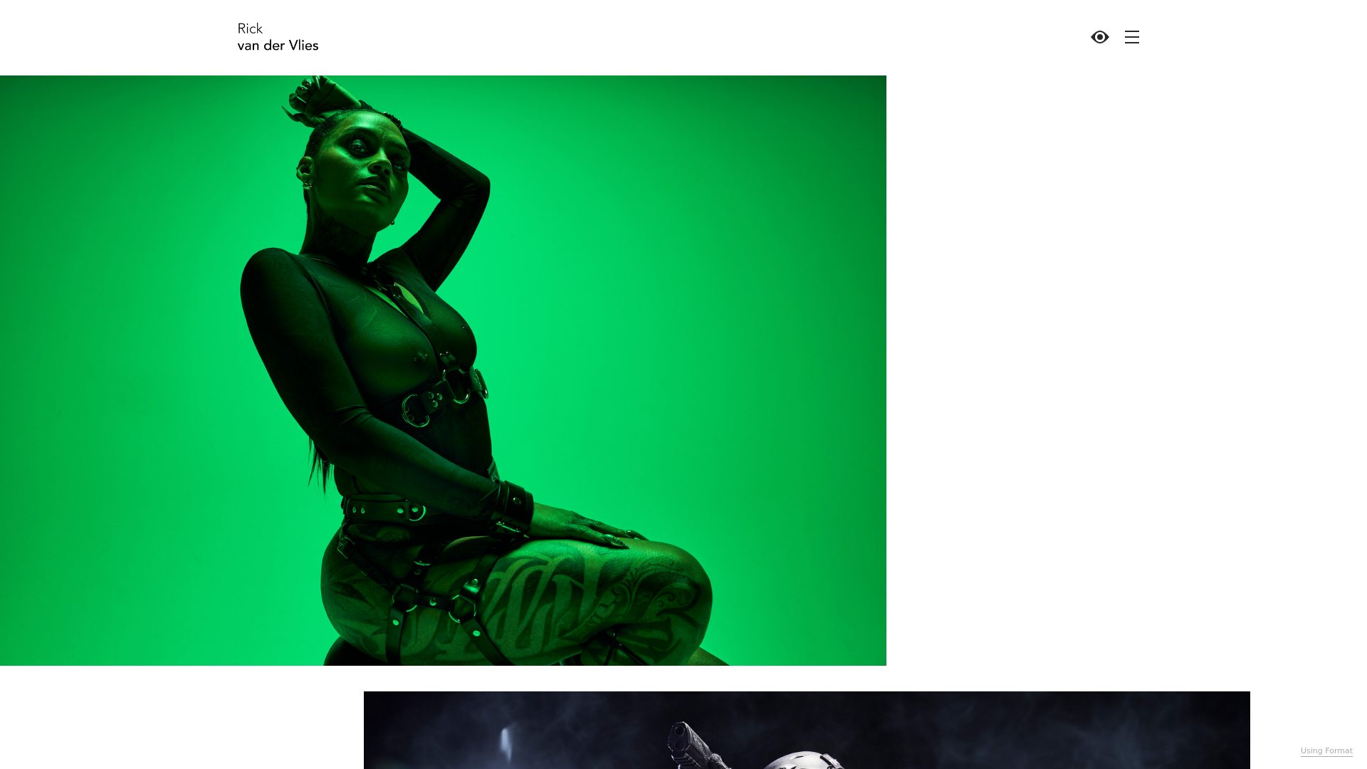 Screenshot of website using iris